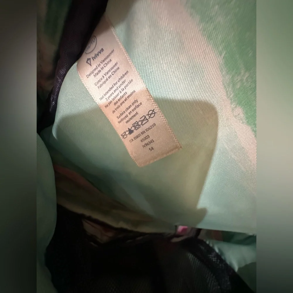 LULULEMON IVIVVA Girl’s Backback in Teal, Pink & Blue